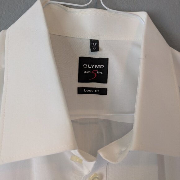 Olymp Level 5 Five business body fit beige dress shirt men 17.5/44 - Picture 3 of 11